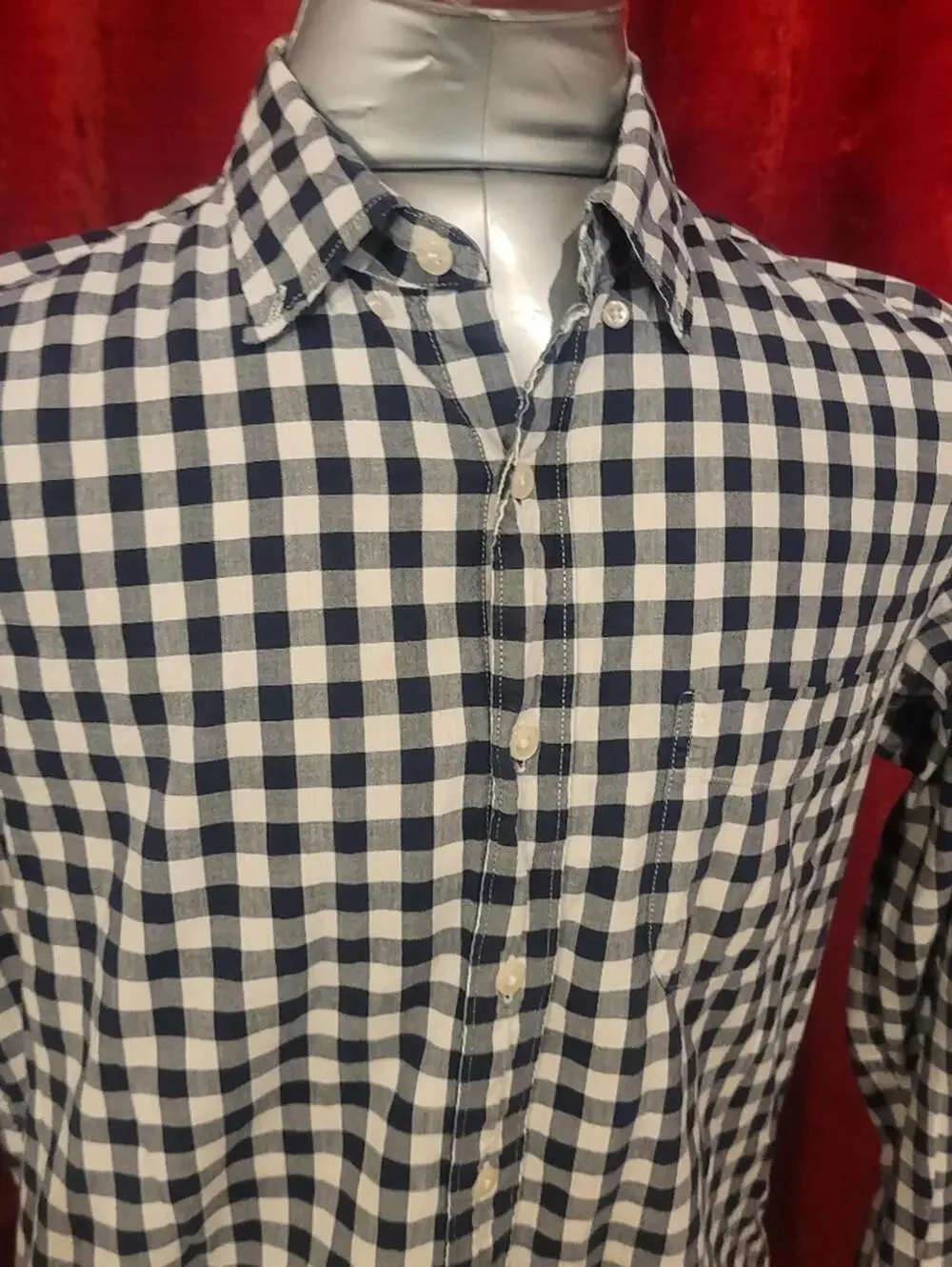 J. CREW STRETCH Classic Black and White Checkered Men's Shirt Sz S